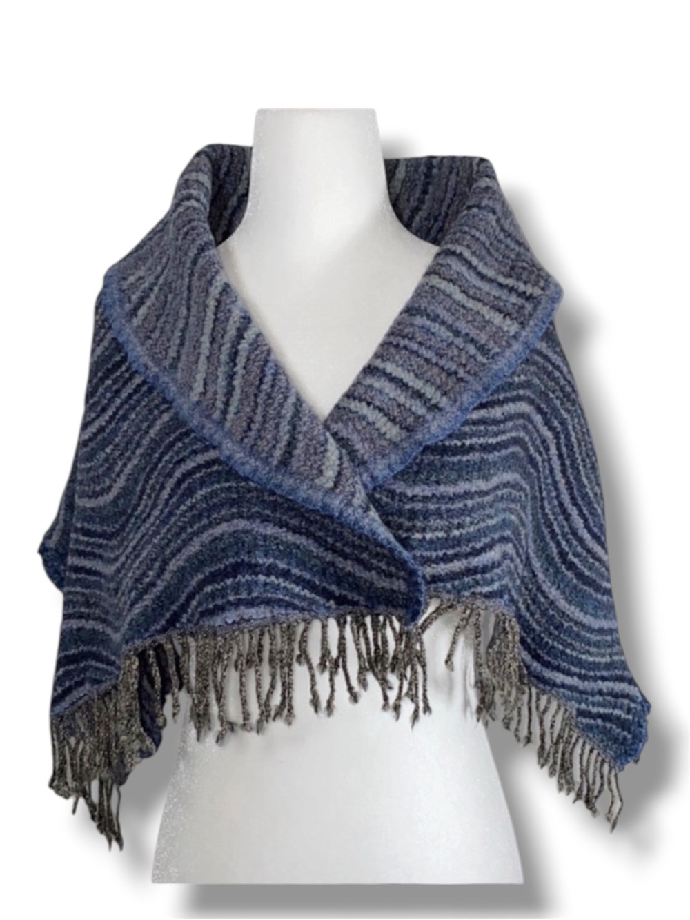 Gerard Darel Scarf Shawl Wool Blue